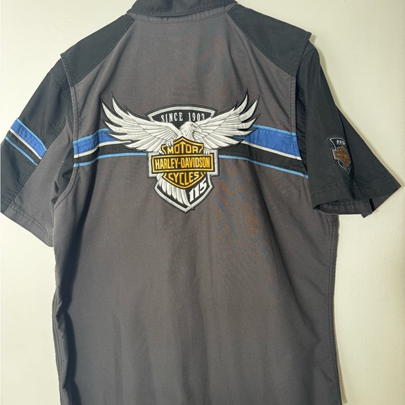 Harley Davidson 115th Year Button Vented Shirt Garage Motorcycle Shop XL - Picture 7 of 14